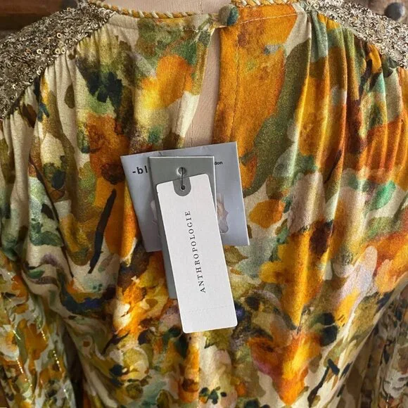 NWT Anthropologie Bl-nk London Sequin Tunic Top Blouse Anthropologie - Picture 7 of 16